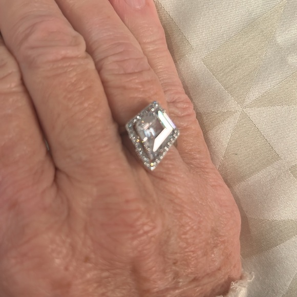 Lustro Stella Finest CZ Kite Shape Ring in Sterling Silver.  NWT - Picture 6 of 8